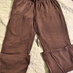Women’s brown and cream sweatpants